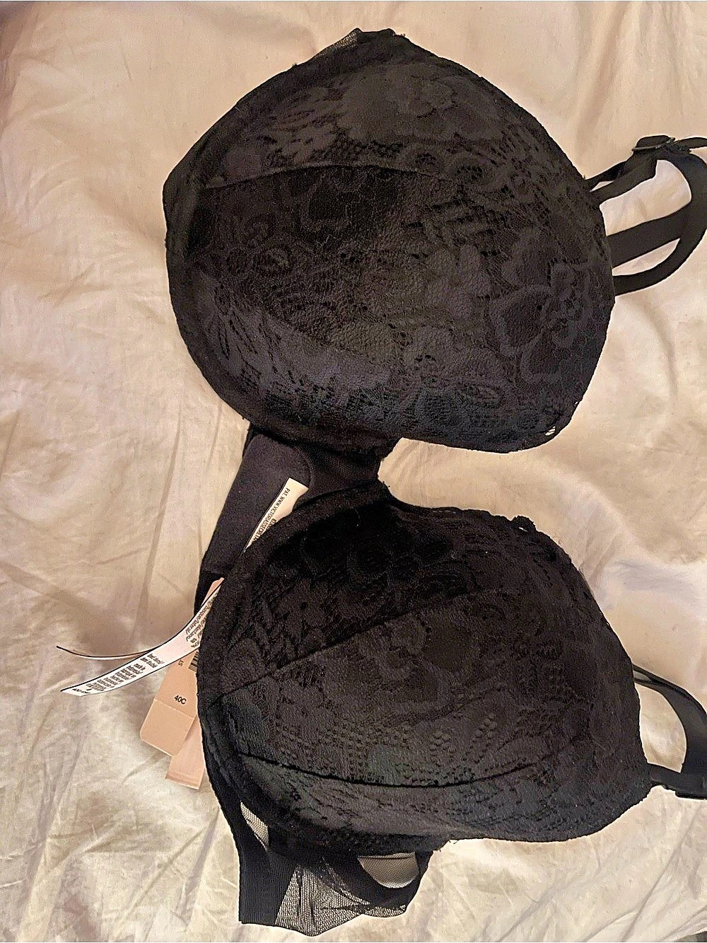 Victoria's Secret Lined Demi Bra Black Lace 40C